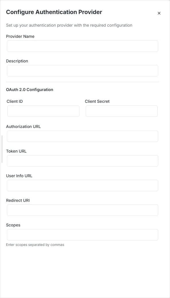 Authentication provider 1 configuration