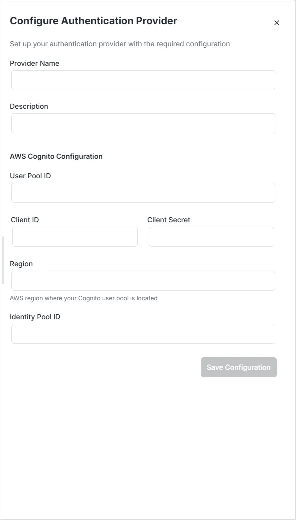 Authentication provider 3 configuration